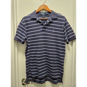 Polo Ralph Lauren Medium Men’s Polo shirt Light Blue & White Striped Blue Label